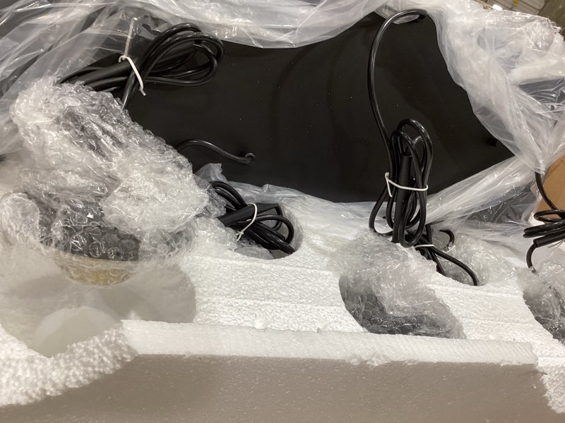 Condition photo showing New/Like New for mavcadonf Modern Kitchen Island Pendant Lighting Adjustable Hanging Ceiling Lamp, Linear Pendant Light for Kitchen Island, 6-Light Hanging Chandelier Light for Dining Room, Metal Black Metal Black 6 Lights-Linear