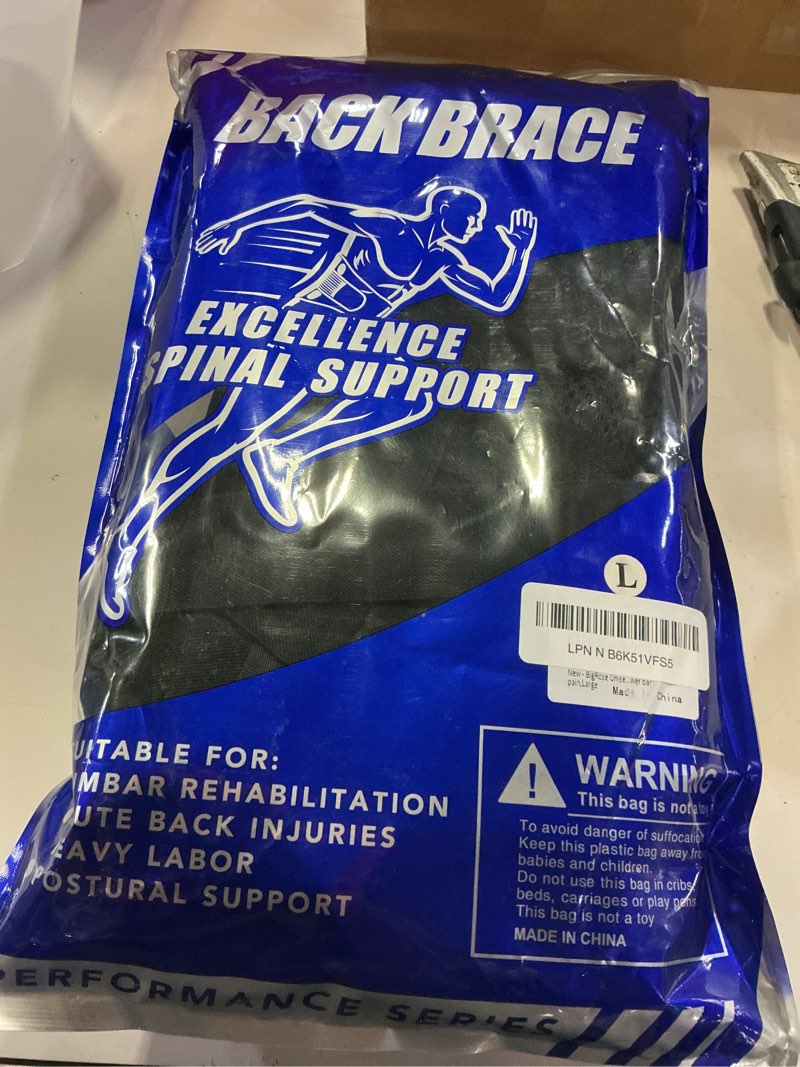 Condition photo showing New/Like New for posture corrector for women & men, back brace advanced full back support for upper & lower back pain relief, spine, neck, and hump, x-style medical-grade lumbar support system with adjustable shoulder straightener and breathable design for long sitting and exercise black large (waist 39"-43")