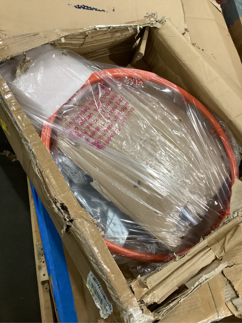 Condition photo showing As Is for (Hoop only) In Ground Basketball System Outdoor, 8-10 ft Quick Adjustable Basketball Hoop ?Goal with 55 in Shatterproof Tempered Glass Backboard, with Foam