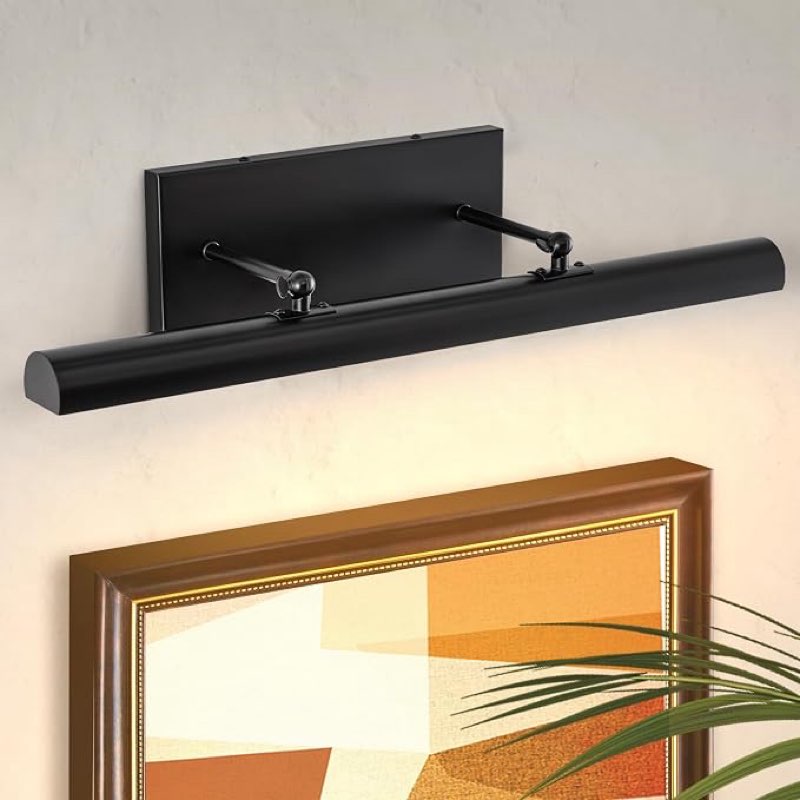 bels picture lights for wall hardwired, 24" black wall lights for pictures,3-light 2700k,non-dimmable, 270° adjustable swing arm, hardwired wall light for artwork poster portrait library display