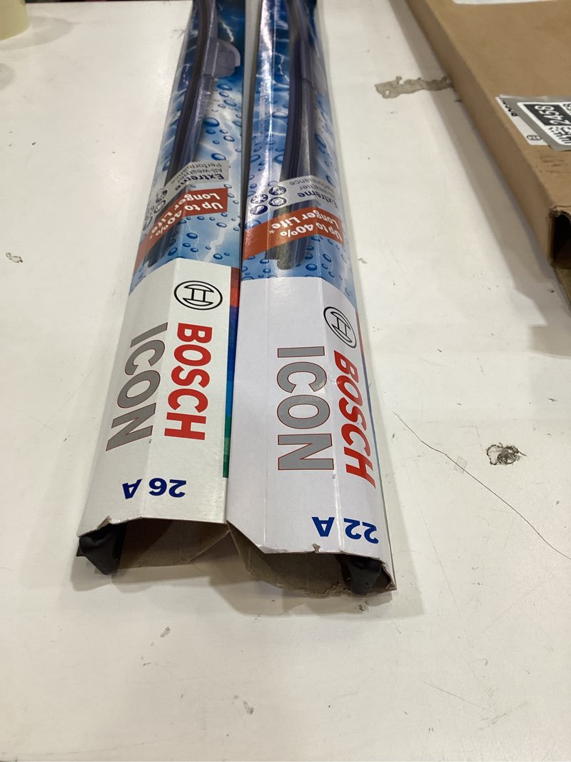 Condition photo showing Good Condition for bosch 26a22a icon beam wiper blades - driver and passenger side - set of 2 blades (26a & 22a)