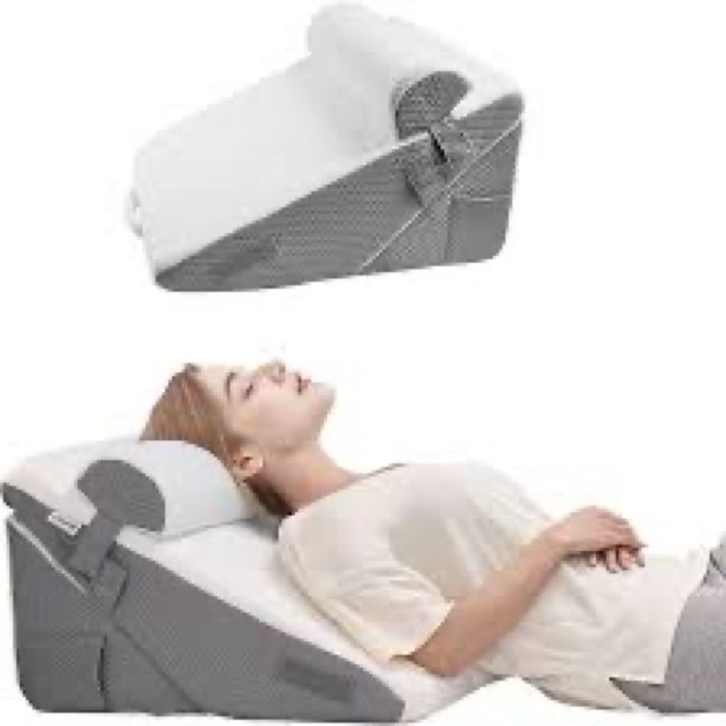 happybuy adjustable 3-piece bed wedge pillow set: ideal for post-surgery recovery, acid reflux relief & sound sleep. comes with washable jacquard cover foam support!