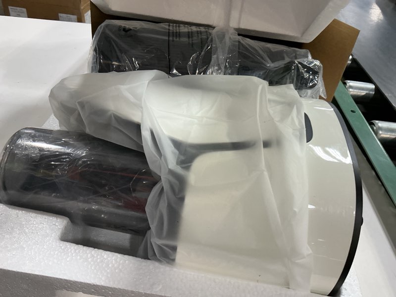 Condition photo showing Good Condition for eanoruus juicer machines, 3-in-1 cold press juicer with 6.5" extra large chute, 100oz large capacity, ac motor, makes juice, nut milk & sorbet, bright white