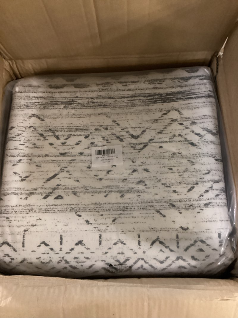 8’x10’ Runner Rug - Washable Neutral Grey Area Rug for Bedroom, Dining Room, Play Room - Soft Boho Carpet Grey 8’x10