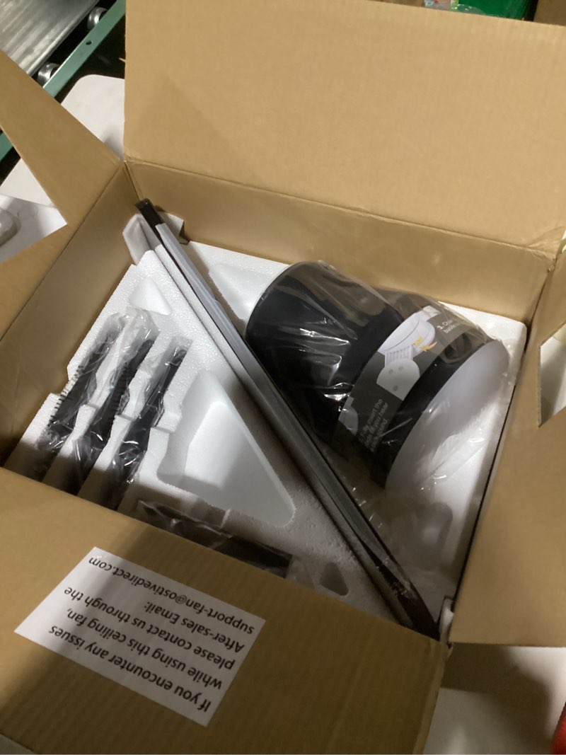 Condition photo showing Good Condition for OSTIVE Ceiling Fans with Lights and Remote: 52 Inch Modern Black Ceiling Fan, Low Profile Flush Mount, Quiet Reversible DC Motor & 3CCT Dimmable LED for Bedroom Living Room Kitchen Indoor Home