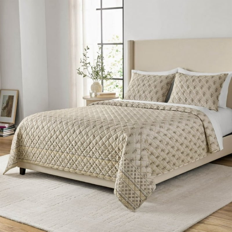 king size member's mark 3-piece printed velvet quilt sets