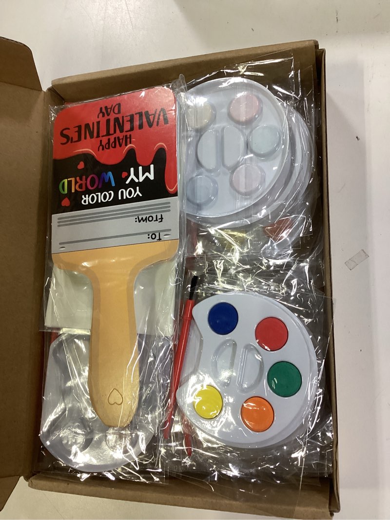 Condition photo showing Good Condition for Sabary 28 Set Bulk Valentines Day Gifts Include Painting Valentines Day Card Watercolor Mini Paint Set with Seal Bags and Sheets Glue Points for Gift Party Favors