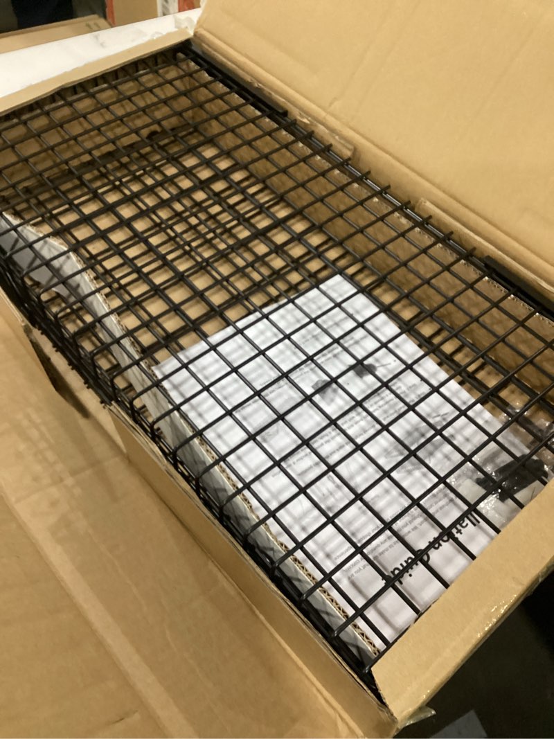 Condition photo showing New/Like New for Wallmaster Garage Wall Shelf 2 Pack 23.6"x11.8" Wall Mount Heavy Duty Metal Shelves Mesh Storage Rack for Garage, Office, Basement and Kithcen, max Load 65 lbs (Black) Black 2pack