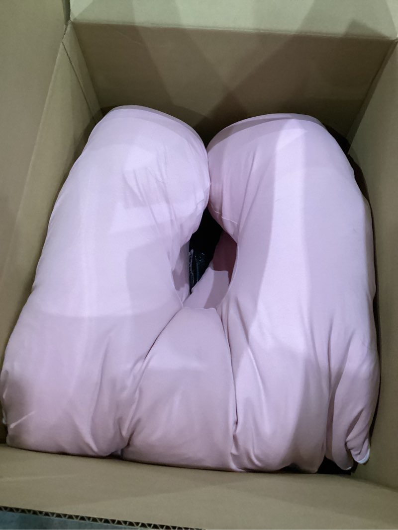 Condition photo showing Good Condition for momcozy pregnancy pillow with cooling cover, dreamlign u pro maternity pillow with adjustable leg pillow - support for back, hips, belly, legs for pregnant women, 50-72 inch full body pillow, grey grey -cooling fabric