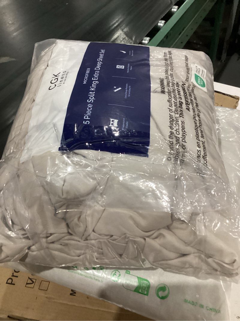 Condition photo showing As Is for Extra Deep Pocket Split King Sheets - 5 Piece Breathable & Cooling Bed Sheets - Hotel Luxury Bed She