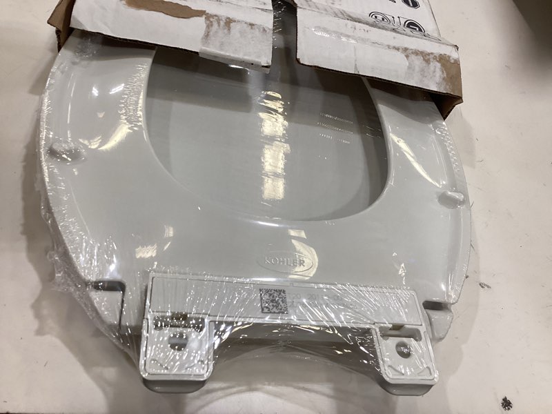 Condition photo showing Good Condition for kohler 20110-0 brevia, slow close toilet seat, elongated toilet seat, grip-tight bumpers quick-attach hardware, white white elongated quiet-close