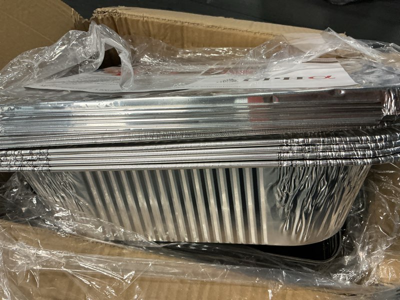 Condition photo showing Good Condition for alpha living 6 pack - disposable chafing dish buffet set, half size pans, welded body food warmers for parties, fuel cans complete set, warming trays complete kit (with racks)