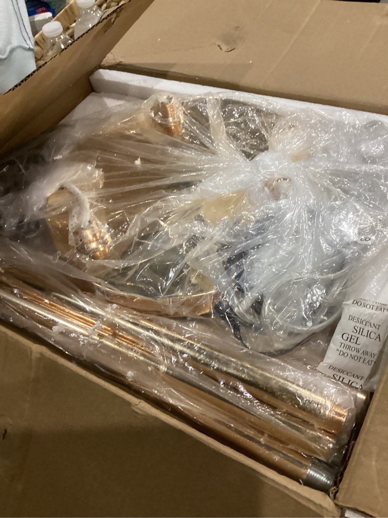 Condition photo showing As Is for HMVPL Gold Floor Lamps for Living Room, Modern Floor Lamp with Shelves, Crystal Standing Lamps with Table, Brass Tall Lamp with Crystal Shade, On/Off Switch, Mid Century Corner Floor Lamp for Bedroom Gold Crystal