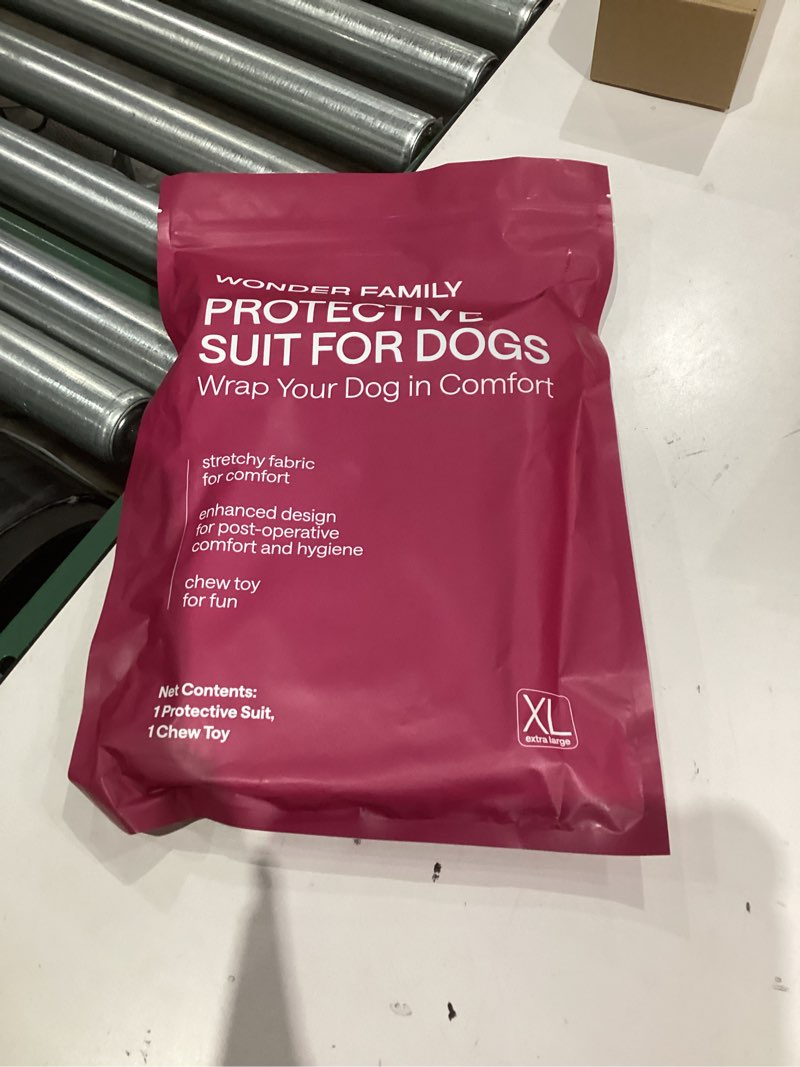 Condition photo showing New/Like New for Dog Recovery Suit for Extra Large Dogs – Soft Cotton-Spandex Post-Surgery Bodysuit with Snap Buttons – Includes Chew Toy, Hygiene Sticker & Zip Bag – Cone Alternative for Extra Large Breeds XLarge Dogs (20 - 24'' back)