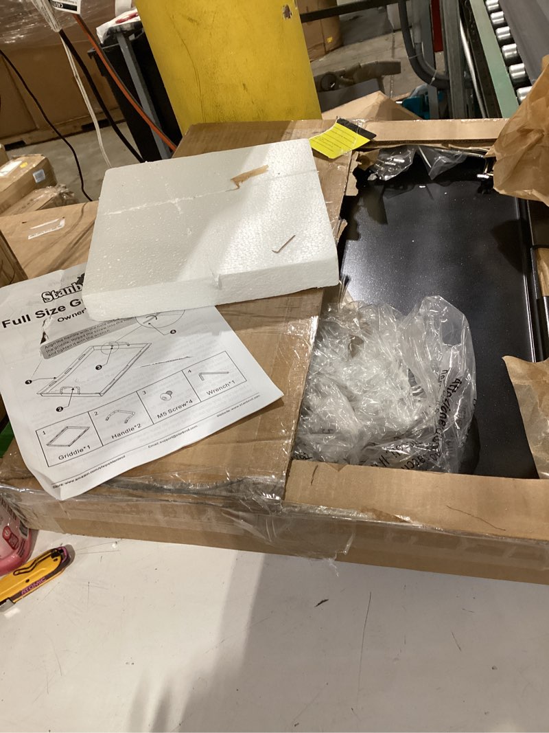 Condition photo showing Good Condition for stanbroil nonstick griddle insert for weber spirit 300, spirit 400 series, full size flat top griddle for weber spirit 310 315 320 330 335 425 435, rust-resistant non-stick coating 23.4" x 17.3" x 1.6"