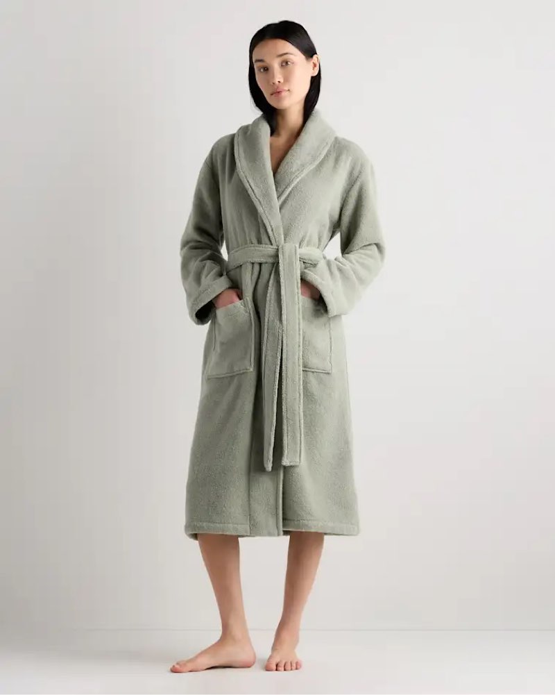 Turkish Cotton Terry Robe, L, Sage