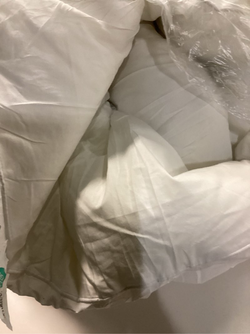 Condition photo showing As Is for Down Fibers Comforter King Size 100% Cotton Thick Winter-Ultra Soft Comforter High Fill Power Comforters,Hotel Collection Fully Duvet Insert with Corner Tabs,Expert-Crafted Even Loft(White,106x90) White King-106x90"