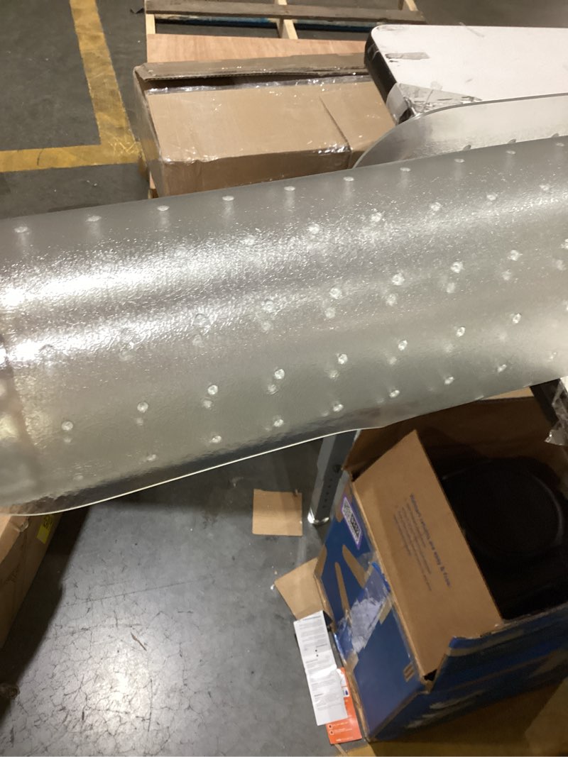 Condition photo showing Good Condition for Gorilla Grip Office Chair Mat for Carpet Floor, Slip Resistant Heavy Duty Under Desk Protector Carpeted Floors, No Divot Plastic Rolling Computer Mats, Smooth Glide Semi Transparent 48x32.5 Clear