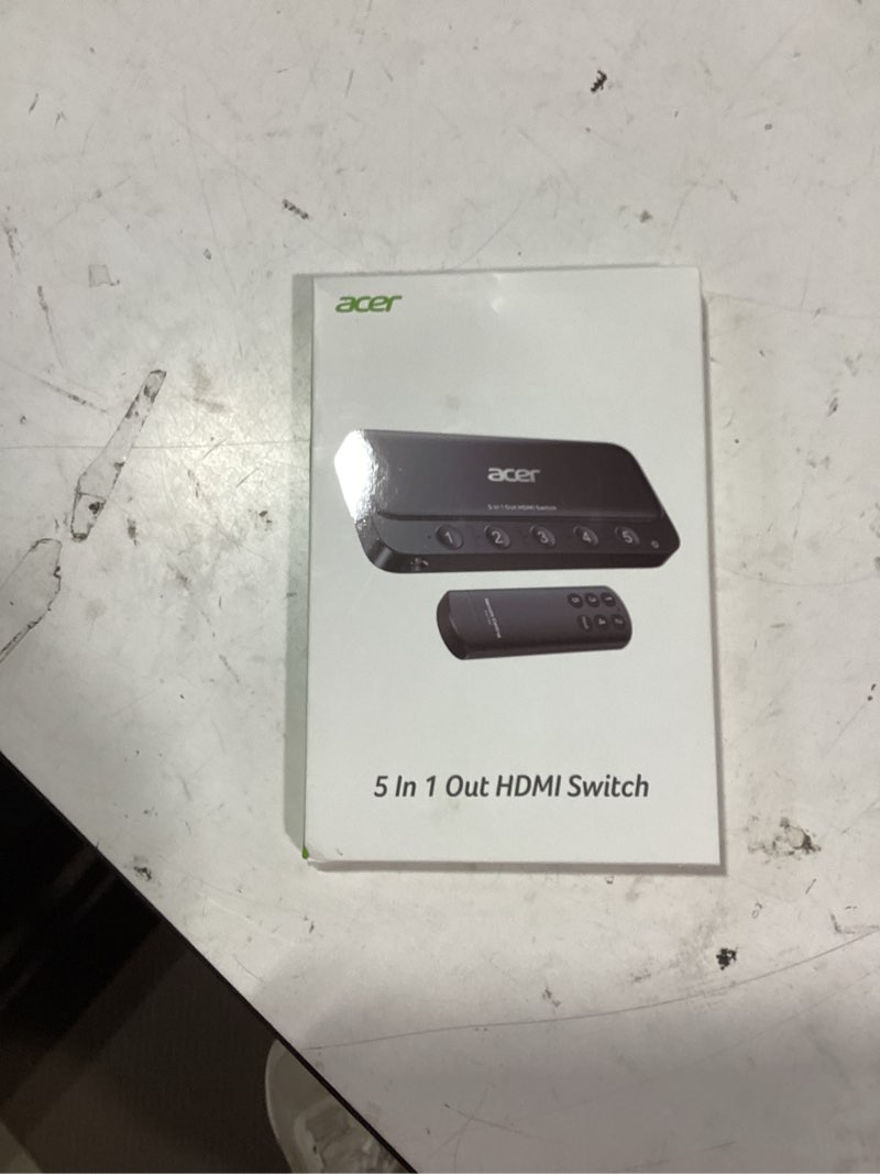 Condition photo showing New/Like New for acer hdmi switch 5 in 1 out [4k@60hz, hdmi 2.0, hdcp 2.3, hdr] switcher with remote, supports dts, dolby, work for ps5/xbox/switch/roku/tv stick/projector