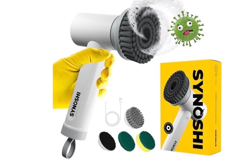 Electric Spin Scrubber, Power Cleaning Brush with 3 Heads, Cordless Waterproof Shower Scrubber with Dual Speed, Perfect for Cleaning Bathroom, Tile, Cars, Floor. Electric Scrub Brush for tub