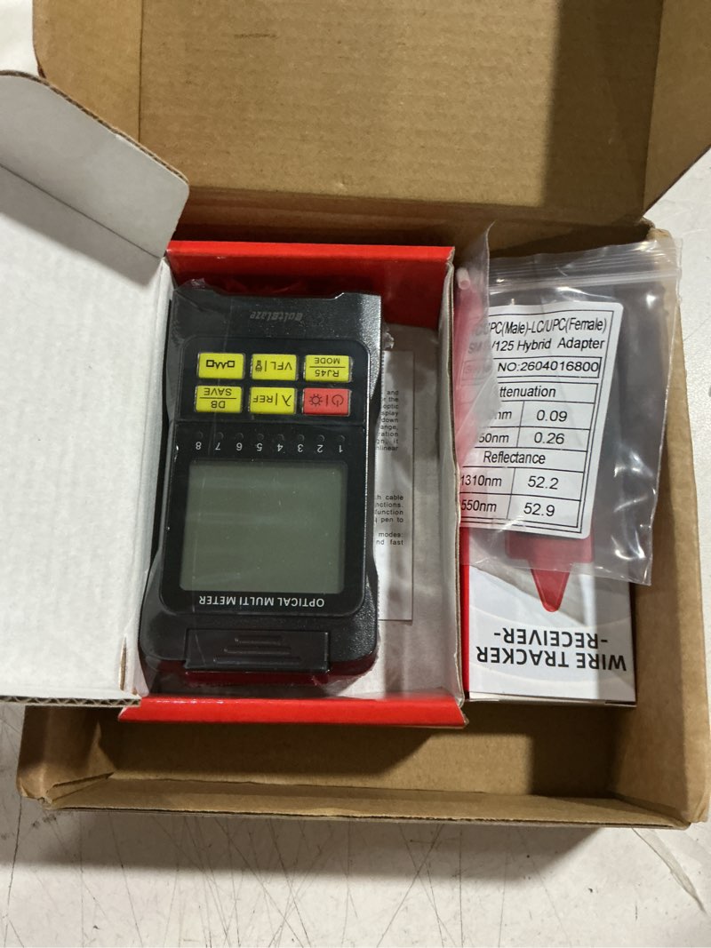 Condition photo showing Good Condition for portable 5-in-1 fiber optic cable tester with optical power meter, cable finder,visual fault locator & rj45 network cable test, sc/fc/st universal interface with lc adapter black