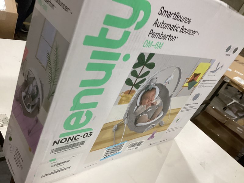 Condition photo showing Good Condition for Ingenuity SmartBounce Automatic Baby Bouncer Seat with White Noise, Music, Toy Bar & 2 Plush Infant Toys, 0-6 Months Up to 20 lbs (Pemberton)