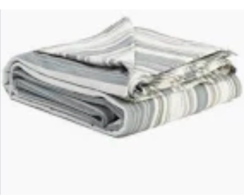 VClife Boy Cotton Duvet Cover Twin Stripe Pattern Bedding Sets Lightweight Soft Blue Grey Mist Green