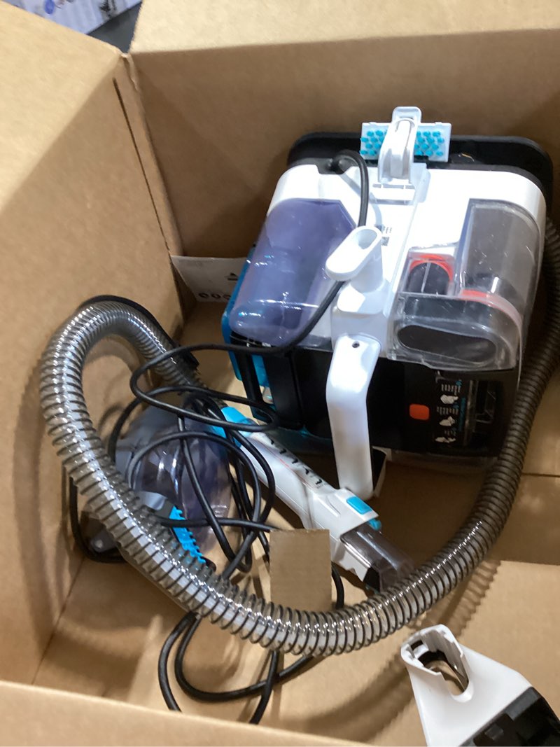 Condition photo showing Good Condition for shark stainstriker portable carpet, upholstery & area rug cleaner with pet mess extractor, stain & odor remover, perfect for car interiors, white, px201