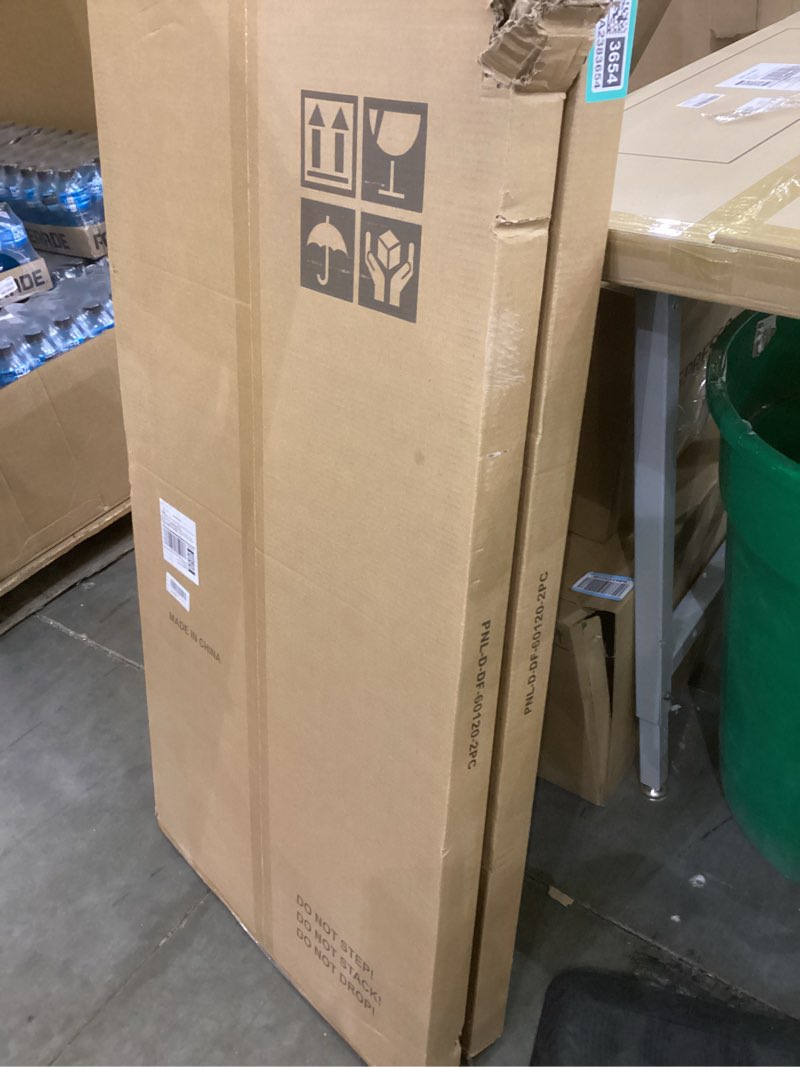 Condition photo showing New/Like New for dollar boss wood slat acoustic panels for wall, 46.5" x 23.8" 2pcs soundproof absorbing wall panel with wood finish 3d fluted, dark oak 46.5" x 23.8" 2pc dark oak