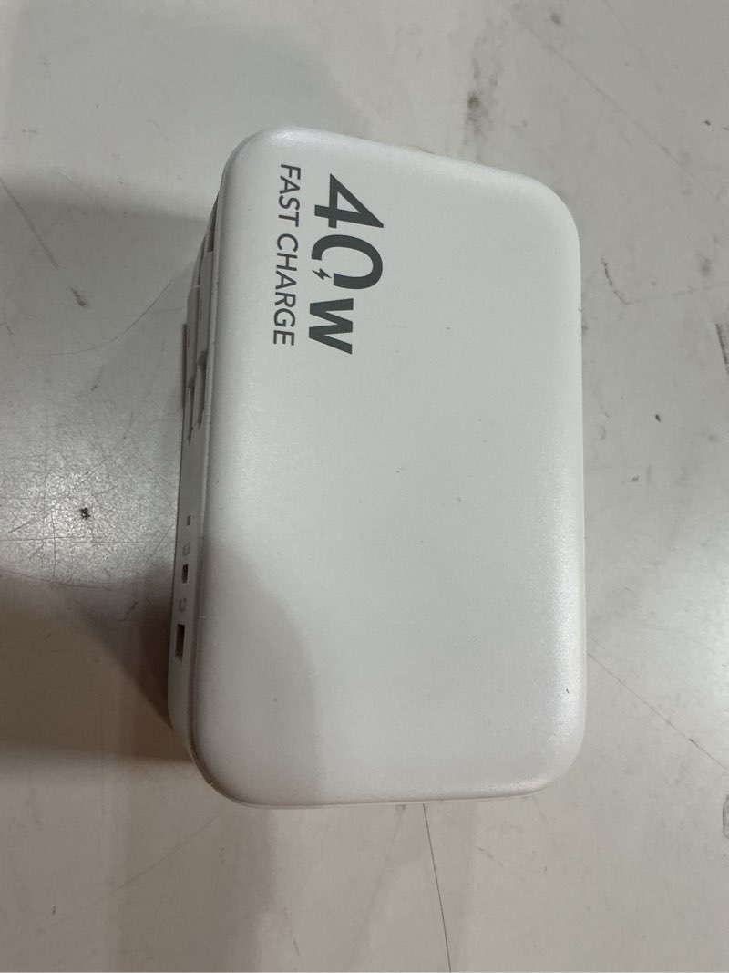 Condition photo showing As Is for 4-in-1 Retractable Gan Wall Charger Plug for iPhone 17 USB C,Travel Essentials Brick Multiport,3ft Lightening+ Type C Cables,40W Fast Charging Foldable Block for iPhone 17 Pro/16/15/14/13,iPad,Galaxy White-C/Lightening Cables