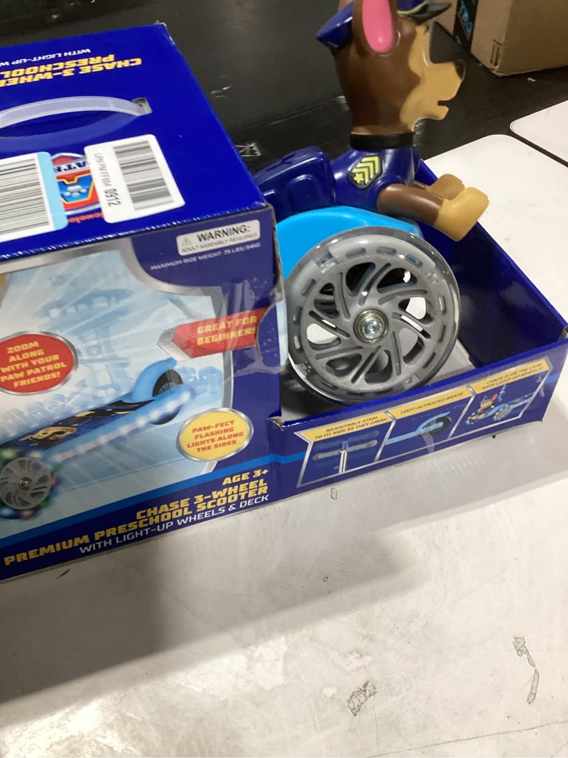 Condition photo showing New/Like New for 3D Kick Scooter for Kids, Self-Balancing 3 Wheeled Light Up Scooter with Extra Wide Anti-Slip Deck, Rear Brake, Lean to Steer, Lightweight Design, for Kids 3 and up, 75 LB Limit Chase