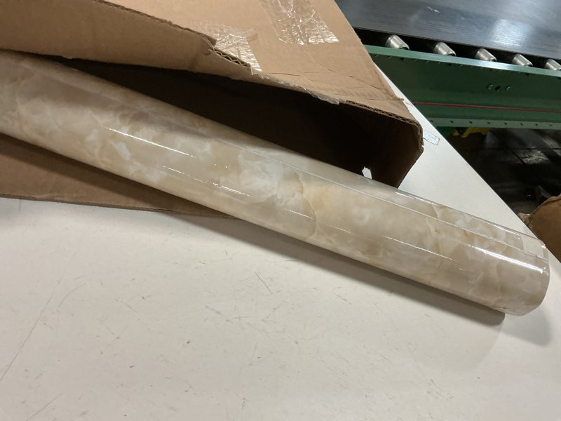 Condition photo showing New/Like New for LaCheery Large Size 36"x160" Marble Wallpaper Decorative Self Adhesive Wallpaper Waterproof Removable Wall Paper Stick and Peel Countertops for Kitchen Cabinets Backsplash Furniture Counter Top Covers 36"W x 160"L Beige White
