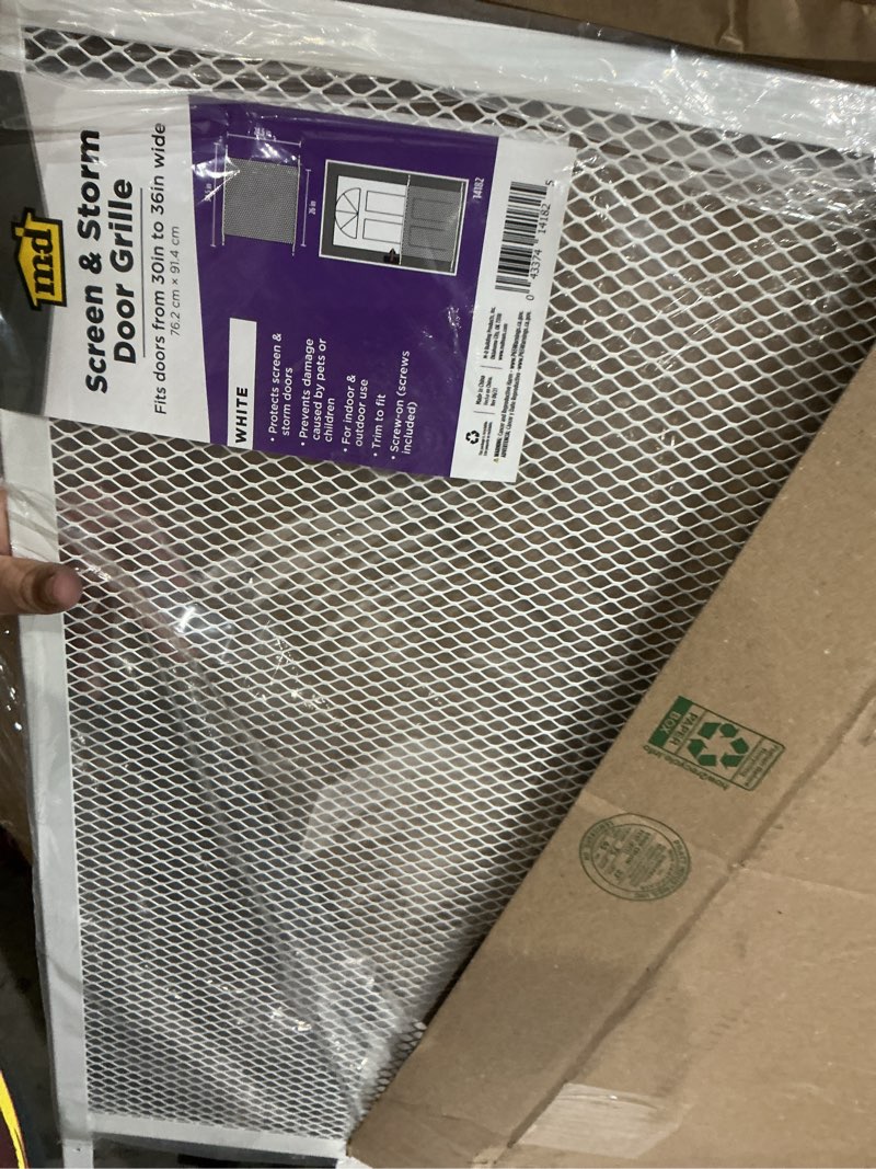 Condition photo showing New/Like New for m-d building products 14182 door grille, adjustable fit for doors 30" to 36" wide, easy-to-install, ideal for residential and commercial use (white)