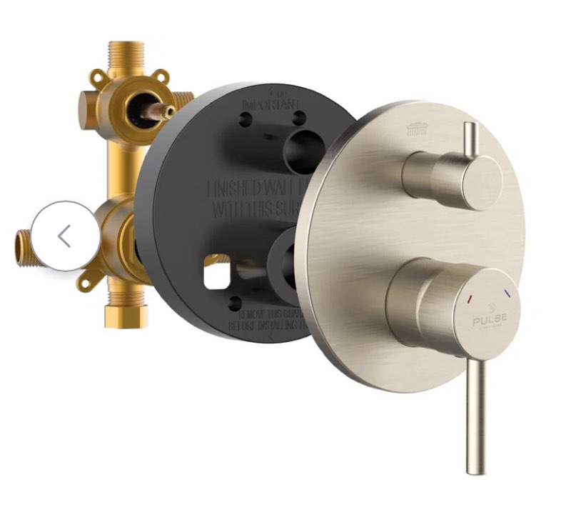 3005-RIVD-BN Tru-Temp Pressure Balanced Mixing Valve with Two Way Diverter Round Trim