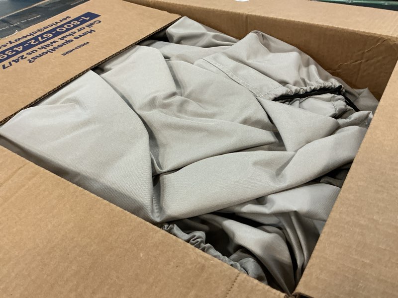 Condition photo showing As Is for 1200d waterproof t-top boat center console cover with motor cover, heavy duty marine grade polyester fabric, fit t-top center console 95" l 59" w 72" h, gray 95"l x 59"w x 72"h gray