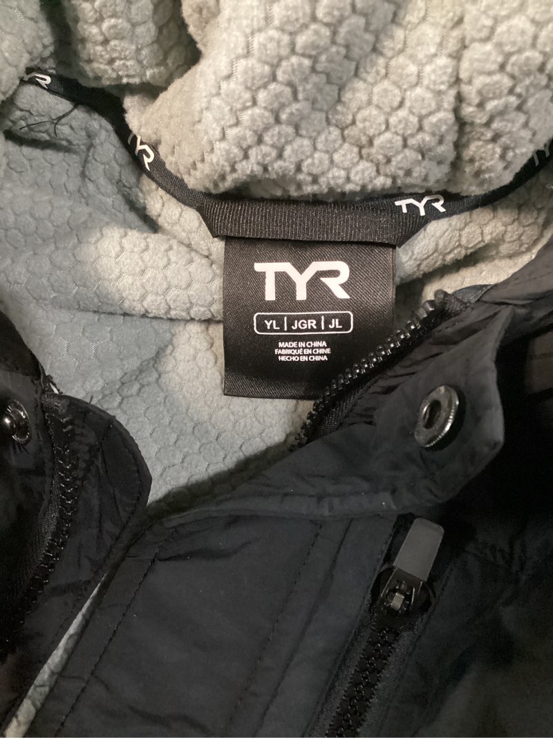 Condition photo showing As Is for TYR Kids Hydrosphere Tech Parka Black 