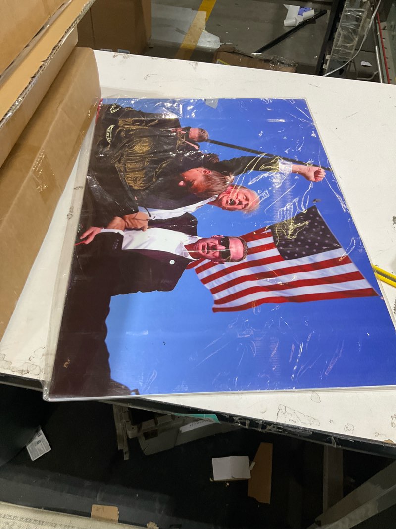 Condition photo showing As Is for trump yard signs 2024 - trump fight signs with stake, fade resistant outdoor yard lawn signage 24"x16" 1pcs-16inch