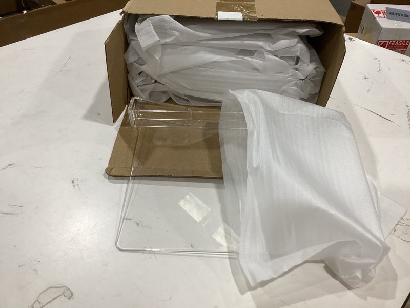 Condition photo showing New/Like New for shelf dividers 12 pack acrylic shelf dividers for closet organization, clear acrylic shelf divider, adjustable acrylic separator bag closet divider bookshelf divider (11” x 8”)