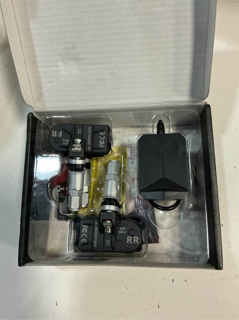 Condition photo showing As Is for estink tire pressure monitor system kit, car usb internal sensors auto car tire pressure monitor system replacement auto safety monitor for android car navigation display