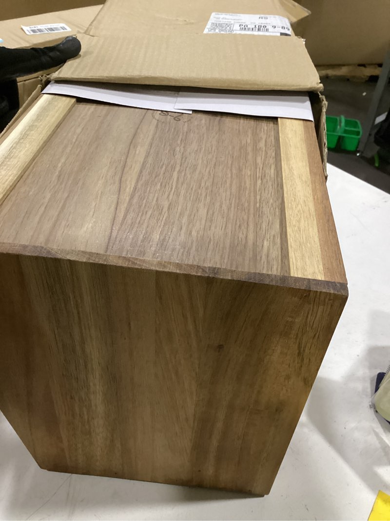 Condition photo showing Good Condition for lipper international 1147 acacia w solid door bread box, multi color