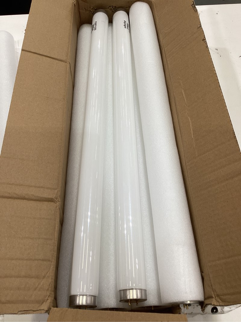 Condition photo showing As Is for 6pack f20t12/d daylight 24 inch 20 watt t12 straight fluorescent light tube, 1350 lumens, 6500k daylight, medium bi-pin g13 base