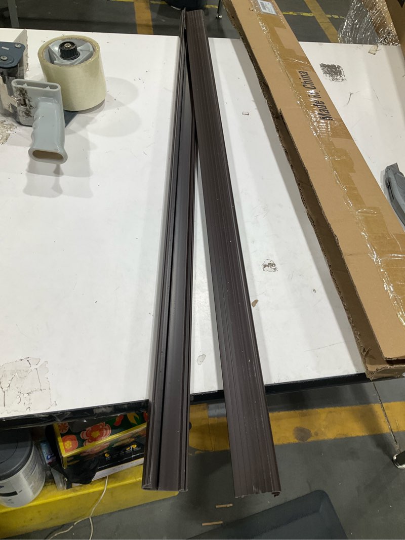 Condition photo showing Good Condition for pangda 2 pcs 36 l fixed vinyl sill cap 1-5/32 inches high exterior door threshold seal replacement for residential door trim-to-fit fixed vinyl sill for residential entry waterproof(dark brown) 1-5/32,36 inch dark brown 2