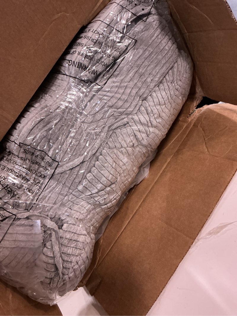 Condition photo showing Good Condition for MABOZOO 5 PCS Corduroy Glider Rocker Replacement Cushions with Storage Side Pocket,Foam & Microfiber Filling, Non-Slip & Washable,Thickened & Supportive Rocking Chair Cushion Set(Gray) Darkgrey