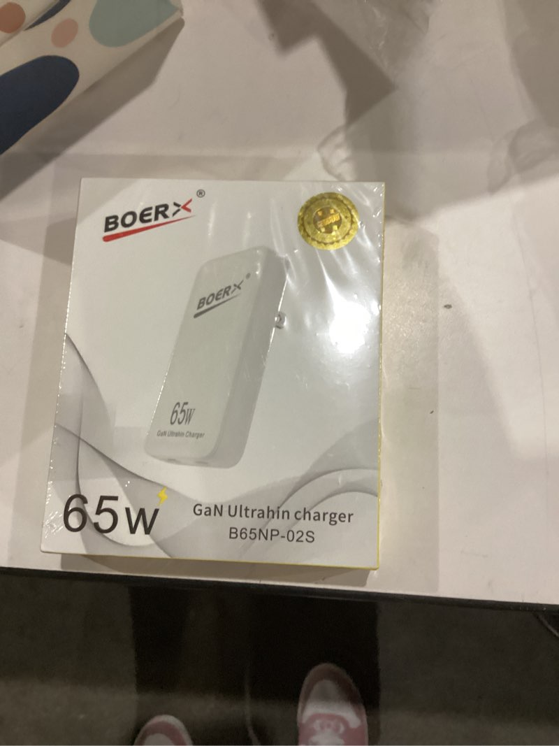 Condition photo showing New/Like New for Compact 65W Gallium Nitride USB C Charger - Ultra-Thin USB Charger Dual-Port USB & Type-C Fast Charger Flodable Plug Wall Charger Compatible with Multiple Devices for Travel,Business,Daily