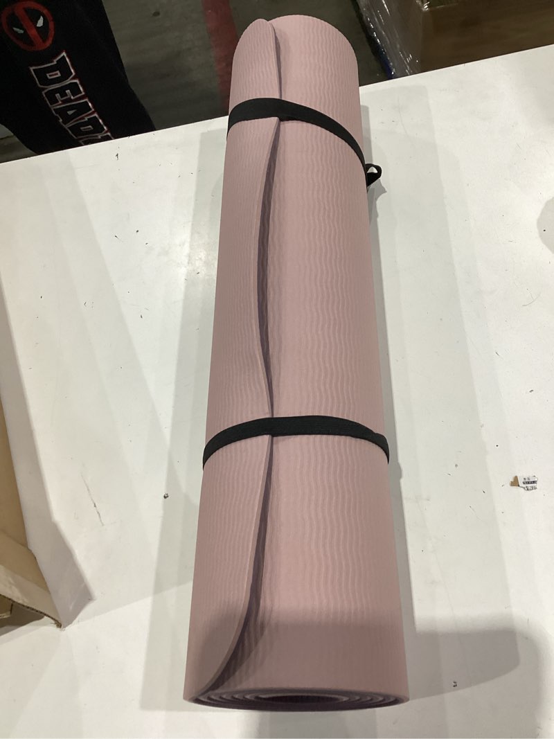 Condition photo showing Good Condition for keep yoga mat 7mm thick non slip - extra cushion tpe exercise mat for home workout & pilates, eco friendly knee protection, 72"x24" large fitness mat with carrying strap pink