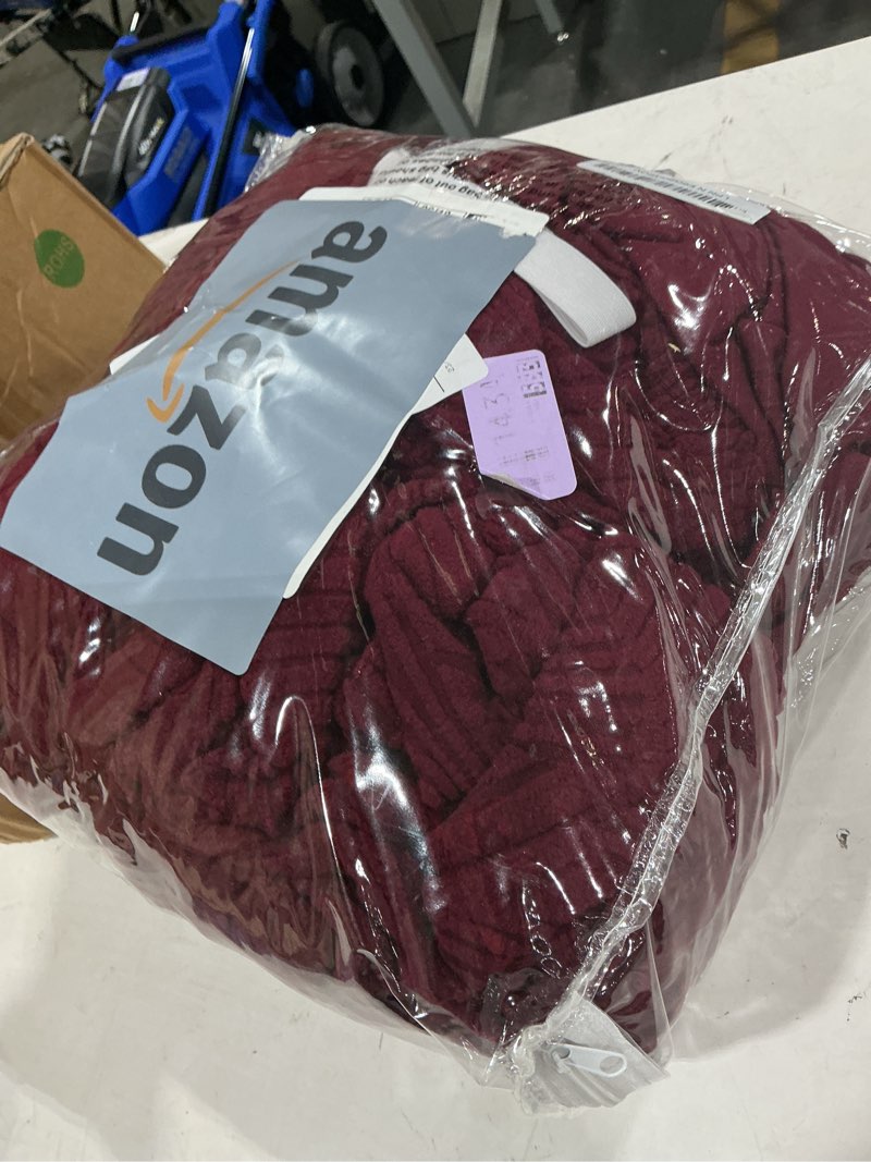 Condition photo showing As Is for vansofy recliner chair covers, 4-pieces stretch recliner cover jacquard soft reclining chair slipcover furniture protector with elastic bottom for lazy boy recliner(wine) wine 1 seat