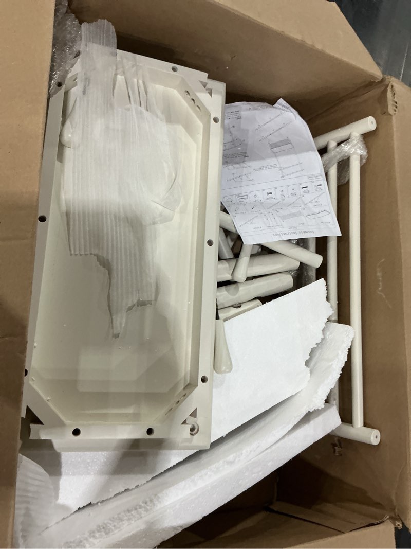 Condition photo showing As Is for AQIMUELE Coat Rack with Shoe Storage, Narrow Wooden Hall Tree with Bench, 11 Hooks and 2-Tier Storage Shelves, 3-in-1, Entryway Bench with Coat Rack (23.6"-Deep White) 23.6" White