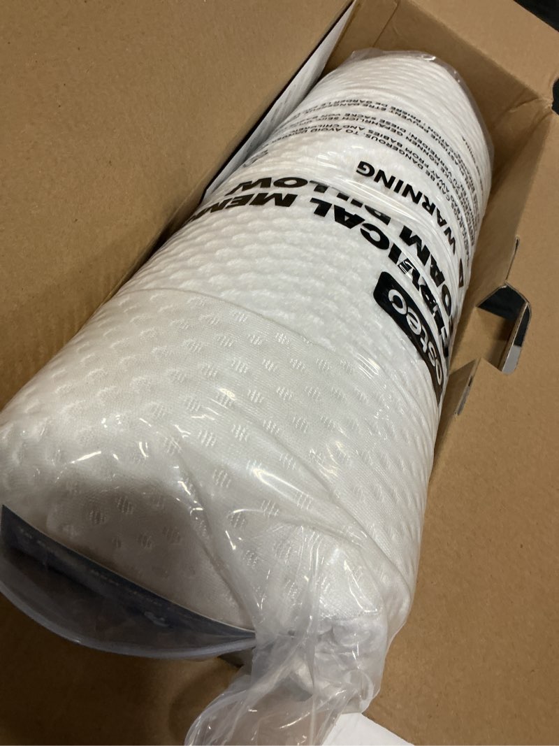 Condition photo showing Good Condition for cervical pillow for neck pain relief, hollow design odorless memory foam pillows with cooling case, adjustable orthopedic bed pillow for sleeping, support for side back sleepers queen(25.5*16.5*5.2/4.1 inches) white
