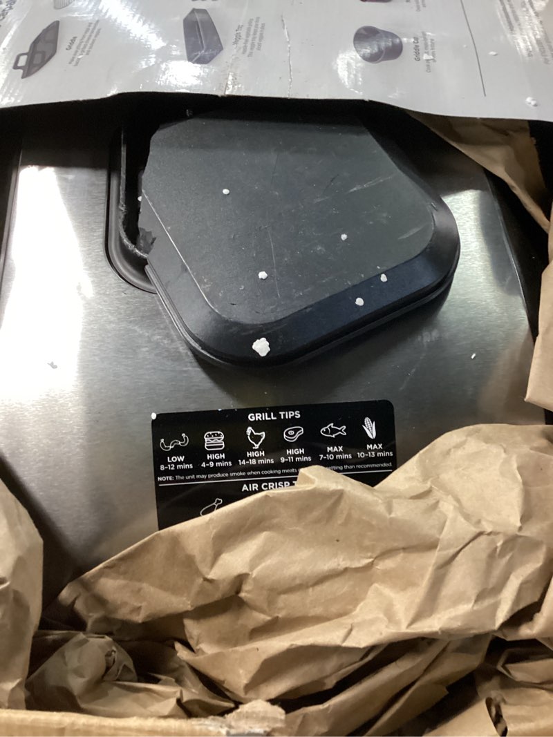 Condition photo showing As Is for Ninja EG201 Foodi 6-in-1 Indoor Grill with Air Fry, Roast, Bake, Broil, & Dehydrate, 2nd Generation, Dishwasher Safe, Black/Silver