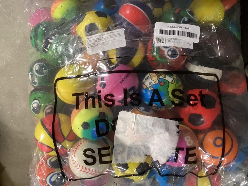 Condition photo showing Good Condition for yunsailing 108 pcs mini stress balls bulk 2.4'' sensory fidget ball treasure box prizes soft assorted stress relief toys for hand wrist finger exercise adult teen party favor classroom lovely